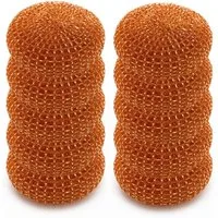 varivendo Reinigungsschwamm 10er Set Kupfer Topfreiniger Verkupfert - Scheuerschwamm, Scheuerspirale Scheuerschwamm Topfkratzer Putzschwamm Kupferschwamm