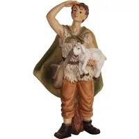 FADEDA Krippenfigur FADEDA Hirte mit Schaf auf Arm, Höhe in cm: 11