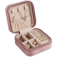 Paletti Schmucketui Schmuck-Etui Velours Pink Schmuckbox kompakt Reise Schmuck Organizer