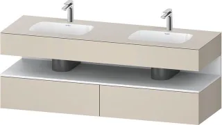 Duravit Qatego Einbauwaschtisch mit Konsolenwaschtischunterbau Taupe Supermatt 1600x550x600 mm - QA4 QA4797018830000