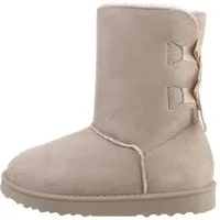 Ital-Design Damen Snowboots Freizeit Snowboots (81440813) Flach Flache Stiefeletten in Beige