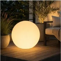SATISFIRE LED Kugelleuchte LED Leuchtkugel 50cm outdoor beleuchtete Kugel E27 Fassung warmweiß, LED Classic, warmweiß (2100K bis 3000K)