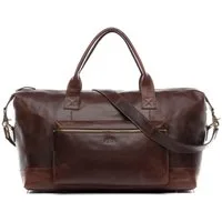 SID & VAIN Reisetasche echt Leder Weekender groß Ledertasche braun BRIXTON, Echtleder Reisegepäck für Damen & Herren, Sporttasche XL braun