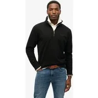 Superdry Sweatshirt ESSENTIAL LOGO HENLEY aus Baumwolle und Polyester, Loose Fit, angeraute Sweatware