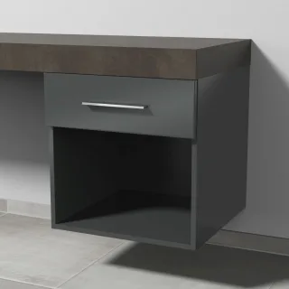 Sanipa Anbau-/Solitärschrank 2morrow (G2353) 510x500x520 Anthrazit-Glanz, G235379 G235379