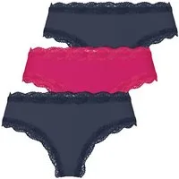 MUSTANG Panty Damen Unterwäsche Unterhose (Spar-Set) 2x Navy, 1x Pink