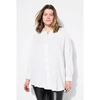 Studio Untold Hemdbluse Musselin Bluse oversized Hemdkragen Langarm