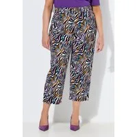 Ulla Popken Schlupfhose 7/8-Jerseyhose Animal-Muster gerades Bein