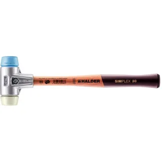 HALDER SIMPLEX - Schonhammer mit Aluminiumgehäuse und Holzstiel, TPE-soft / Nylon - 3118.030