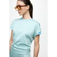 Vila Kurzarmshirt VIELLETTE S/S SATIN TOP - NOOS Kunstfaser, regular fit