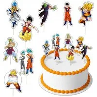 Festivalartikel Tortenstecker DRAGON BALL Topper Set 8 Stk Geburstag Torten Deko Kuchen Junge