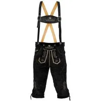 Steigenhöfer Manufaktur Trachtenlederhose Lederhose Herren Tracht Kniebund - Reinhold - 100% Rindsleder (Inklusive verstellbarer Träger) Traditionelle Echtlederhose - Ideal für Dein Oktoberfest Herren Outfit