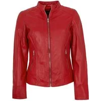 Jilani Lederjacke Fulya Jilani - Damen Lederjacke Lammnappa salsa rot