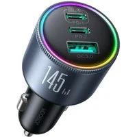 JOYROOM JR-CCN07 KFZ-Adapter USB-C Stecker zu USB-C Buchse, 145W Autoladegerät mit USB-C und USB-A für schnelles Laden