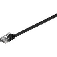 Patchkabel RJ45 Stecker > RJ45 Stecker CAT.6 U/UTP schwarz, 50cm, Flachkabel