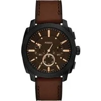 Fossil Chronograph Machine FS6101, Quarzuhr, Armbanduhr, Herrenuhr, Lederarmband, analog