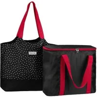 anndora Shopper 2 in 1 Doppeltasche Einkaufstasche mit Kühlfunktion, Isoliertasche mit Reißverschluss - Tragehenkel an beiden Taschen