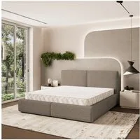 Masseno Polsterbett FELURO 160x200 cm braun (mit Bettkasten und Lattenrost)