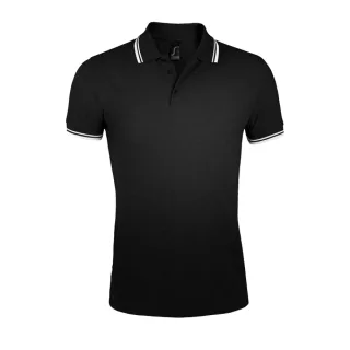 SOLS - "Pasadena" Poloshirt für Herren (Schwarz/Weiß)