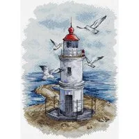 HobbyJobby Kreativset HobbyJobby Kreuzstich Stickpackung "Der Leuchtturm", Zählmuster, 20..., (embroidery kit by Marussia)