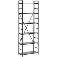 Fromm&Starck Bücherregal Standregal 60 x 28 x 182 cm Wohnzimmerregal Stahl 6 Ebenen 150 kg, verschiedene Größen