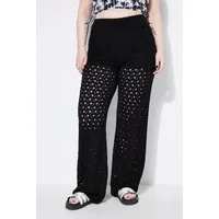 Studio Untold Schlupfhose Hose Straight Legs Strick mit Lochmuster