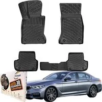 Trimak Passform-Fußmatten Oder Kofferraumwanne Oder Set kompatibel mit BMW 5 Serie, BMW 5 Serie G30 & G31 2017-2023 Gummimatten Auto TPE Allwetter