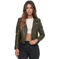 Tazzio Lederjacke F507 Biker Look mit coolen Zipper-Details & Reverskragen