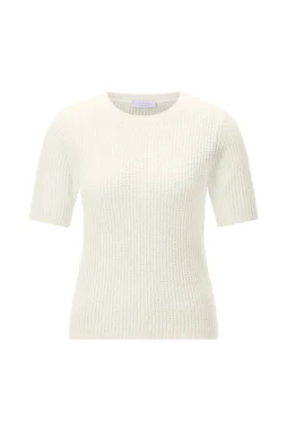 Rich & Royal - Structured towelling short sleeve pearl white - Gr. - M