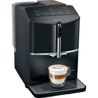 SIEMENS Kaffeevollautomat EQ300 TF301E19, viele Kaffeespezialitäten, OneTouch-Funktion, Milchaufschäumer, Keramikmahlwerk, klavierlack schwarz