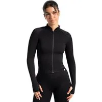 Smilodox Outdoorjacke Revia, Slim Fit Laufjacke mit Stehkragen & Daumenöffnungen, Workout Fitness Oberteil, elastisches Funktionsmaterial, Sportjacke