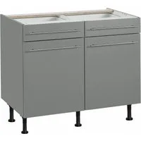 OPTIFIT Unterschrank Bern 100 cm breit, mit 2 Türen, 2 Schubkästen, höhenverstellbare Füße