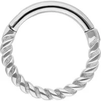 Wildcat Nasenpiercing Twisted Rope Clicker für Ohr, Nase, Lippe, Bauchnabel, 1 Stück, Chirurgenstahl 316L - wasserfest, hautverträglich, Silber