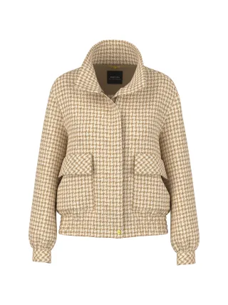 Marc Cain Collections - Blousonjacke mit Hahnentritt tannin - Gr. - 38