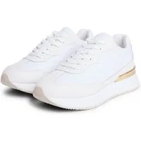 Tommy Hilfiger TH CHIC MONOGRAM RUNNER Keilsneaker Freizeitschuh, Halbschuh, Schnürschuh mit goldfarbenem Besatz