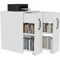 OKWISH Aktenschrank auf Rollen (Einzelschrank, Nachttisch, 1-St., mit Fächern und Schubladen, mit Absturzsicherung) links-rechts tauschbar