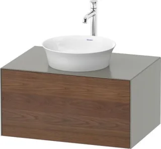 Duravit White Tulip Konsolenwaschtischunterbau wandhängend Amerikanischer Nussbaum & Stein Grau Matt WT4975077920010