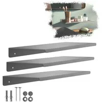 SO-TECH® Wandregal Schweberegal HOVER 35/45 x 13 x 3 cm inkl. Befestigungsset, 3-tlg., Wandmontage, für Bad Küche oder Wohnzimmer, Anthrazit