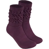 BRUBAKER Schoppersocken Slouch Socken - Damen Fitnesssocken (80s Style, 2-Paar, Baumwolle) Knit Sportsocken für Fitness, Yoga, Workout, Gymnastik und Wellness