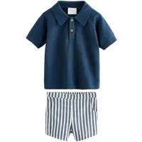 Next Shirt & Shorts Gestricktes Baby Oberteil und Shorts aus Webstoff (2-tlg)