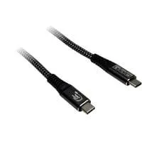 USB 3.2 Gen2x2 Kabel, USB-C Stecker > USB-C Stecker schwarz, 1,5 Meter, PD 3.1, Laden mit bis zu 240 Watt, gesleevt