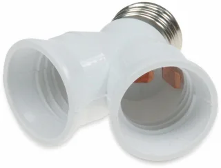 CHILITEC E27-Fassung "Duo" 21078, Adapter auf 2x E27-Schraubfassungen, weiß