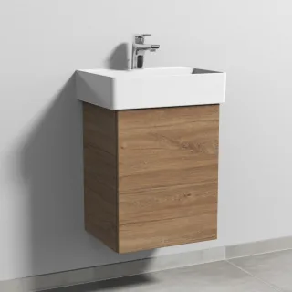 Sanipa 3way Waschtischunterbau zu Duravit Dura Square Waschtisch mit 1 Tür, Eiche-Kansas SM42559
