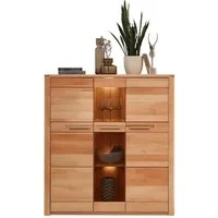 Innostyle Highboard 3 Türen, mit LED, FSC, Kernbuche teilmassiv - 127x137x40cm (B/H/T)