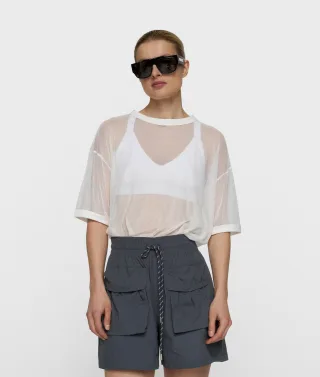 10DAYS - mesh tee ecru - Gr. - S