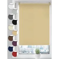 Verdunklungsrollo Seitenzugrollo, Sonello, verdunkelnd, einfach Montage ohne Bohren, freihängend, Klemmfix, 35cm x 100cm Beige Verdunkelungsrollo, Rollos Fenster, Sonnenschutz