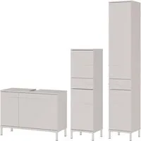 GERMANIA Badmöbel-Set Laurino, (3-St), mehrteiliges Set mit Waschbeckenunterschrank,Hochschrank & Midischrank