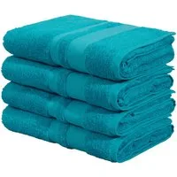 OTTO home Duschtücher Vanessa, 4 Duschtücher, 70x140cm, in Standard- und Premium-Qualität, Walkfrottee (Set, 4-St), Handtücher mit Bordüre, 100% Baumwolle, einfarbig, weich