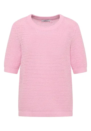 CECIL - Kurzarm Pullover mit Struktur light blush rose - Gr. - XL