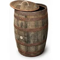 Temesso Regentonne 190L Whiskyfass, Eichenfass geöffnet als Regentonne, 190 l